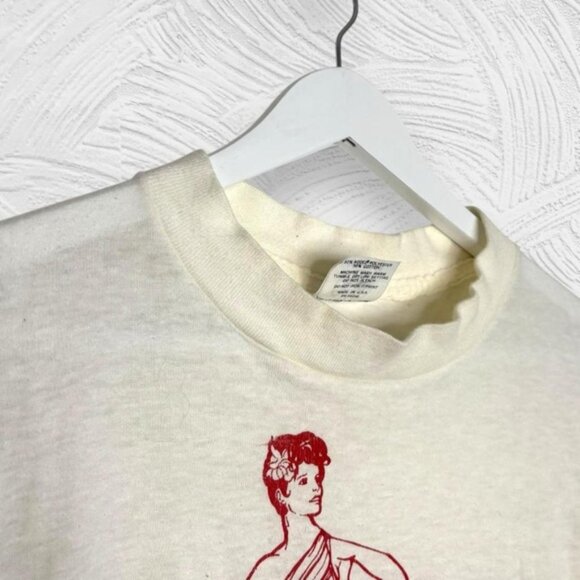 Vintage 80s Fabulous Delta Sigma Theta sorority collegiate muscle tee cream S - Picture 5 of 8